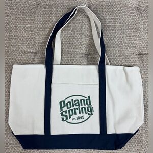 NWOT Poland Springs Canvas Zippered Tote